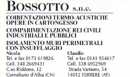 Inserzione di Bossotto s.n.c. sulla pagina sponsor di Ferrere Miele